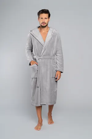 Italian Fashion Župan Mimas s dlouhým rukávem - šedý