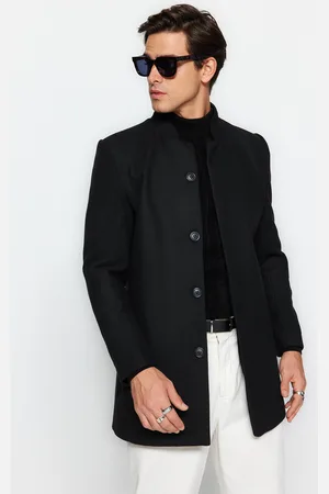 Trendyol Black Slim Fit Stand-up Collar Winter Coat