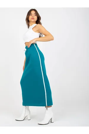 Fashionhunters Mořská midi mikinová sukně s kravatou