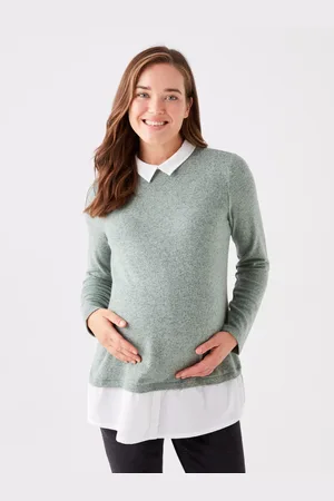 LC Waikiki Shirt Collar Plain Long Sleeve Maternity T-Shirt