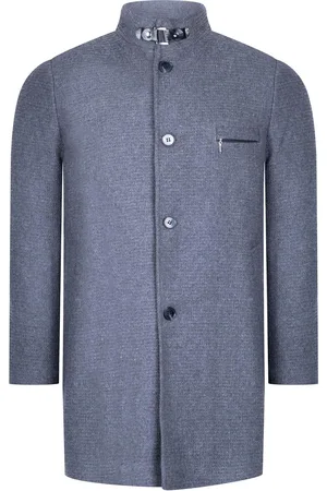 Dewberry PLT8367 MENS COAT-DARK FLAT GREY