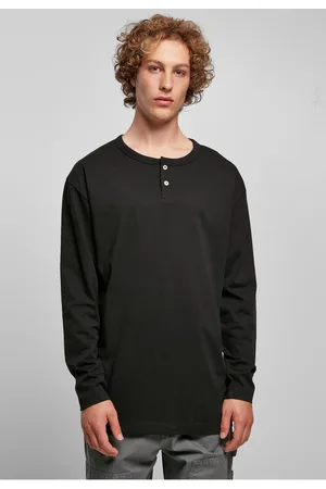 Urban classics Bio Oversized Henley Longsleeve černý