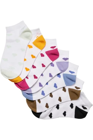 Urban classics Ponožky do tenisek z recyklované příze Heart 7-Pack multicolor