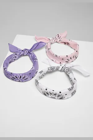 Urban classics Multicolor Bandana 3-Pack fialová+bílá+růžová
