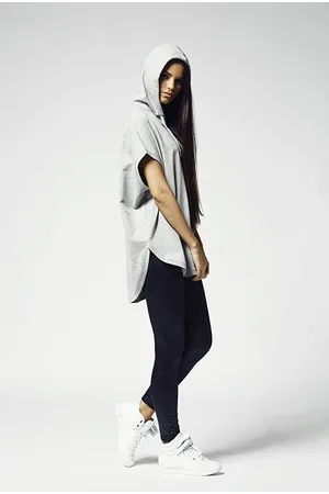 Urban classics Dámské bez rukávů Terry Hoody šedé