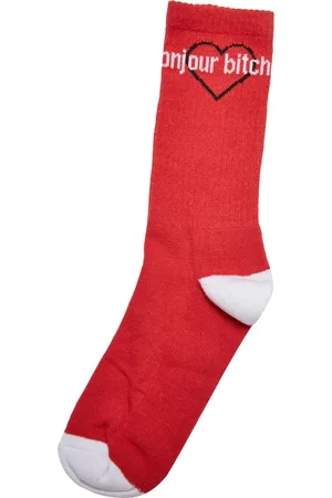 Mister Tee Bonjour Bitches Socks 3-Pack black/white/red