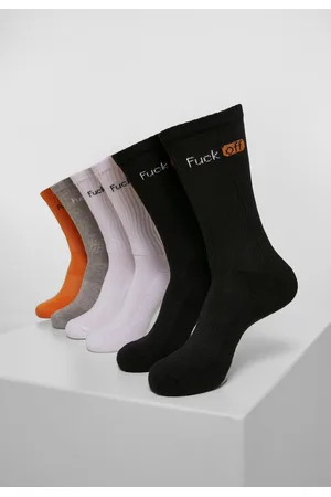 Mister Tee Fuck Off Socks 6-balení černá/bílá/šedá/neoranžová