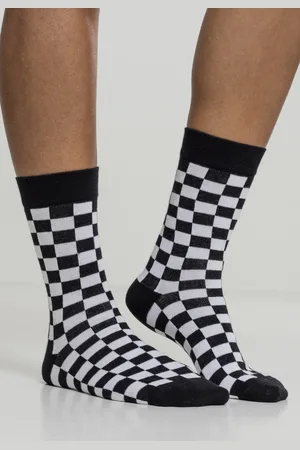 Urban classics Checker Socks 2-Pack black/white
