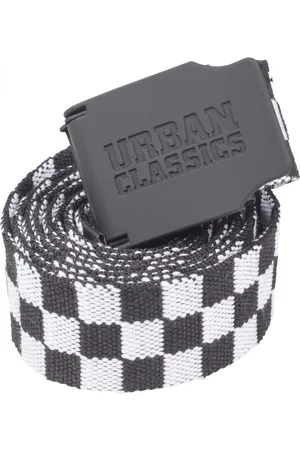Urban classics UC Canvas Belt Šachovnice 150cm černo/bílá