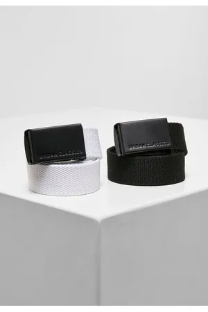 Urban classics Plátěný pásek Kids 2-Pack black+white