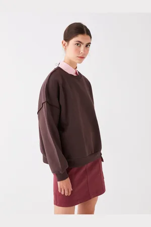 LC Waikiki Crew Neck Plain Long Sleeve Oversize Women