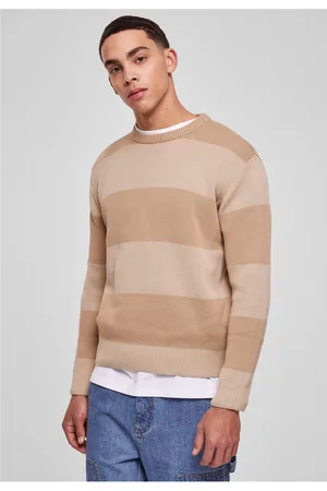 Urban classics Pánský svetr Striped béžový