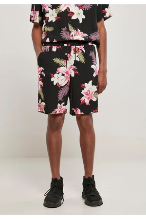 Urban classics Viskózové AOP Resort Shorts darkjungle