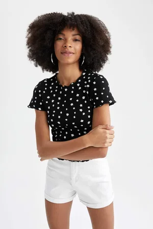 DeFacto Slim Fit tričko s krátkým rukávem a puntíkovým potiskem