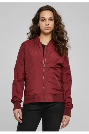 Urban classics Dámská bunda Light Bomber ve vínové barvě