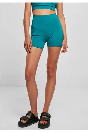 Urban classics Dámské kalhotky Recycled High Waist Cycle Hot Pants vodově zelené