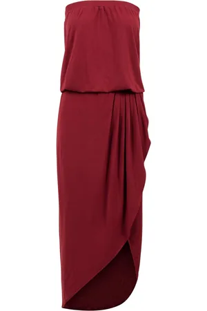Urban classics Dámské šaty Bandeau vínové