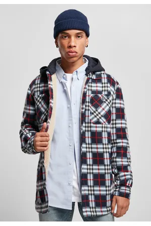 Urban classics Polar Fleece overshirt s kapucí a půlnoční plavky/červená