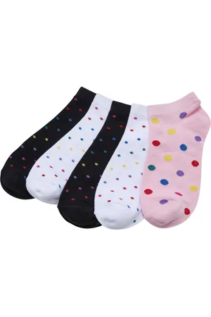 Urban classics No Show Socks Rainbow Dots 5-balení bílá/černá/hibiskuspink