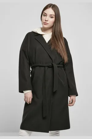 Urban classics Dámský oversized klasický kabát černý