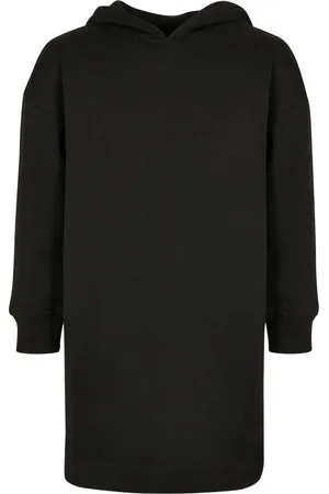 Urban classics Dívčí oversized Terry Hoody šaty černé