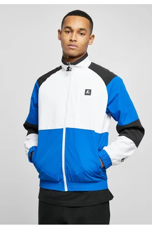 STARTER BLACK LABEL Starter Color Block Retro Jacket bílá/kobaltově modrá/černá