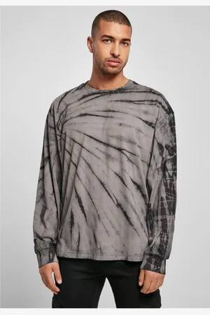 Urban classics Boxy Tye Dye LS černá/asfalt