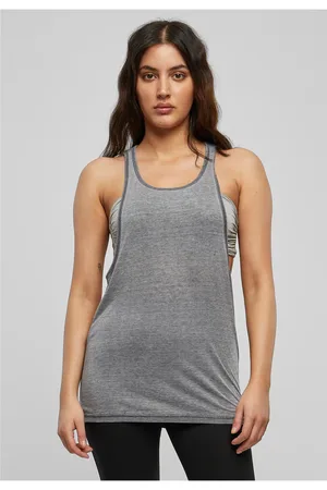 Urban classics Ladies Loose Burnout Tank tmavě