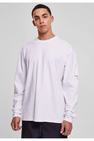 Urban classics Kapsa na rukávu s dlouhým rukávem bílá