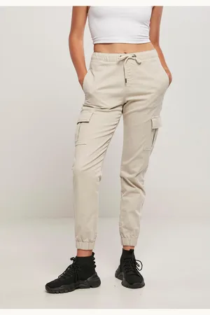 Urban classics Dámské pohodlné kalhoty na jogging s vysokým pasem Cargo Comfort z měkké trávy