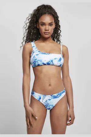 Urban classics Dámské asymetrické tílko bikiny oceánově bílé