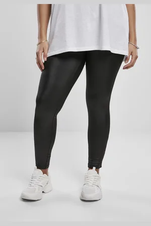 Urban classics Dámské legíny ze syntetické kůže černé