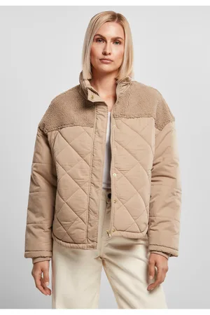Urban classics Dámská oversized Diamond Quilt Puffer Jacket softtaupe