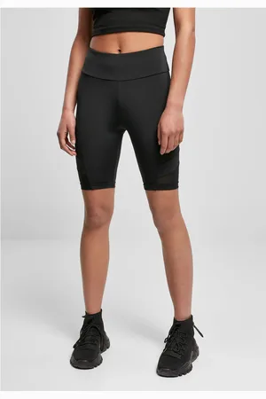 Urban classics Dámské kraťasy High Waist Tech Mesh Cycle, černé