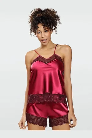 DKaren Pyjamas Brenda S-2XL burgundy 033a