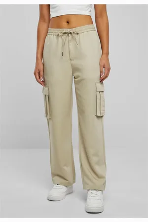 Urban classics Dámské kalhoty Vicose Straight Leg Cargo Pants beton