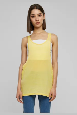 Urban classics Ladies Loose Burnout Tank žlutý