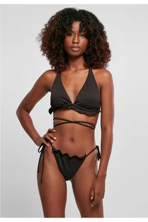 Urban classics Dámské bikiny Rib Babylock Triangle černé