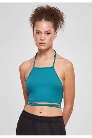 Urban classics Ladies Rib Trapeze Cropped Top akvarel