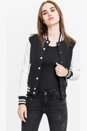 Urban classics Dámská dvoubarevná College mikina blk/wht