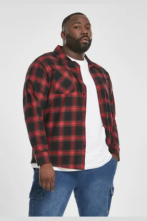 Urban classics Kostkovaná Flanelová košile 6 černo/červená