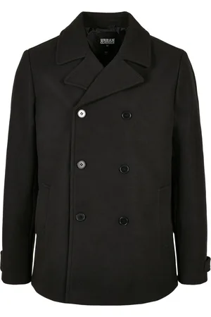 Urban classics Klasický černý kabát Pea Coat