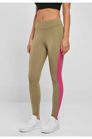 Urban classics Dámské legíny Color Block khaki/světlefialová