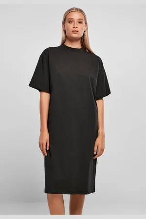 Urban classics Dámské organické dlouhé oversized triko šaty černé
