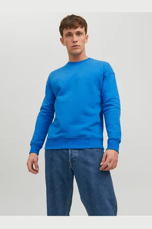 JACK & JONES Modrá pánská basic mikina Star - Pánské