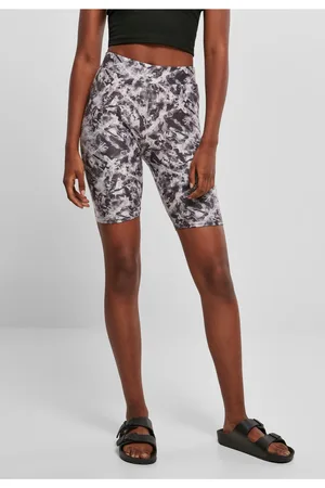 Urban classics Dámské měkké šortky AOP Cycle Black vyblednutí