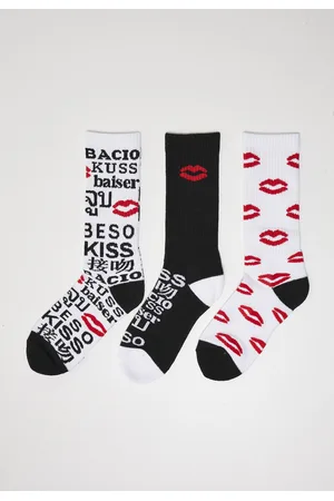 Mister Tee Kiss Socks 3-Pack černá/bílá/červená