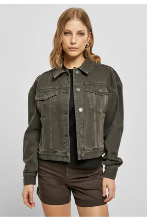 Urban classics Dámská oversized barevná džínová bunda hnědá