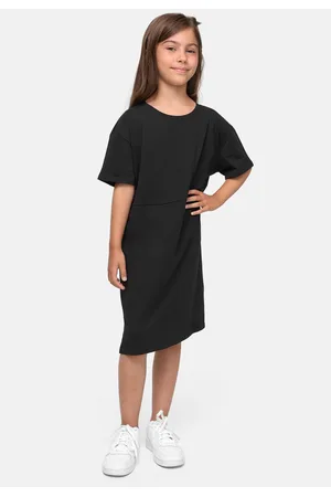 Urban classics Dívčí organické oversized triko šaty černé