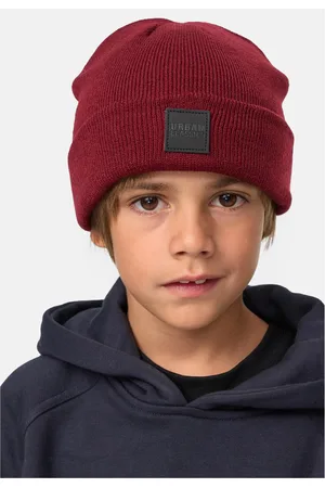 Urban classics Logopatch Beanie Kids 2-Pack uhlí+bordó
